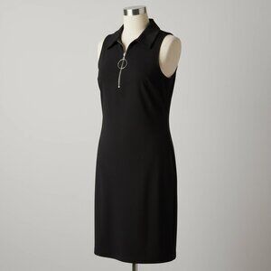 Express Black Mini Dress with Zipper Accent